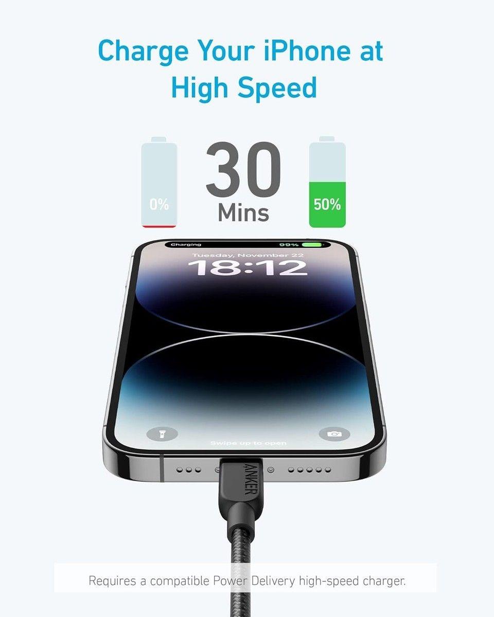 Refurbished Anker 322 USB-C to Lightning Charging Cable (2 pieces a pack) - Reebelo Nederland