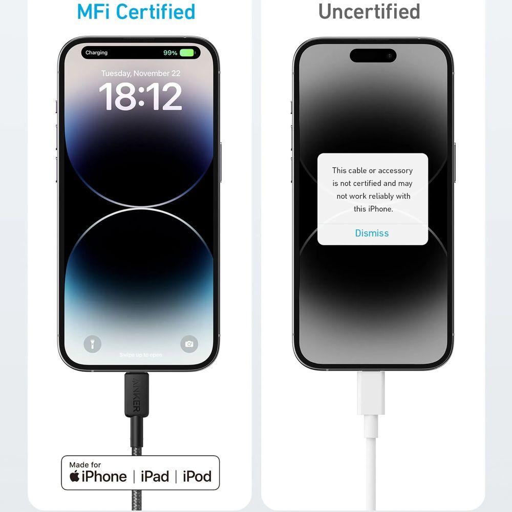 Refurbished Anker 322 USB-C to Lightning Charging Cable (2 pieces a pack) - Reebelo Nederland