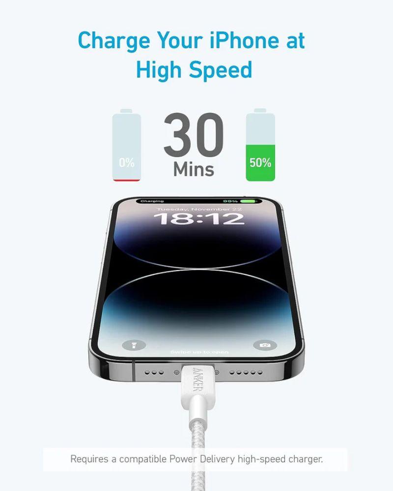 Refurbished Anker 322 USB-C to Lightning Charging Cable (2 pieces a pack) - Reebelo Nederland
