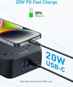 Refurbished Anker 341 USB Power Strip 5ft | A9183 - Reebelo Nederland