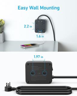 Refurbished Anker 341 USB Power Strip 5ft | A9183 - Reebelo Nederland