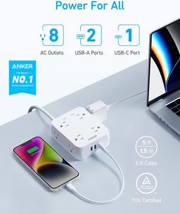 Refurbished Anker 341 USB Power Strip 5ft | A9183 - Reebelo Nederland