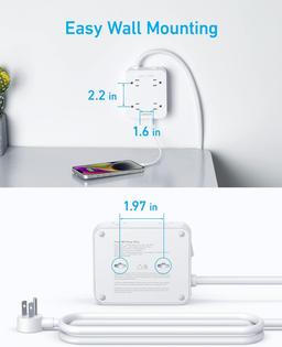 Refurbished Anker 341 USB Power Strip 5ft | A9183 - Reebelo Nederland
