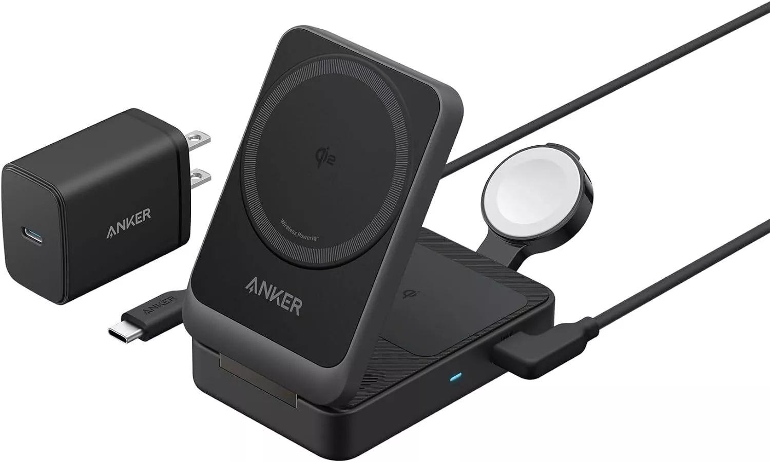 Refurbished Anker MagGo 3-in-1 Wireless Charging Station - Reebelo Nederland