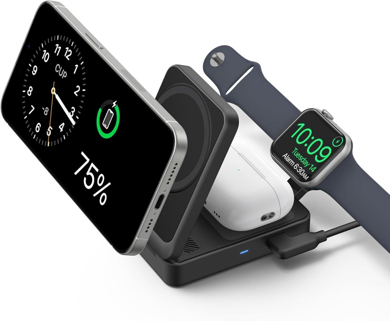 Refurbished Anker MagGo 3-in-1 Wireless Charging Station - Reebelo Nederland