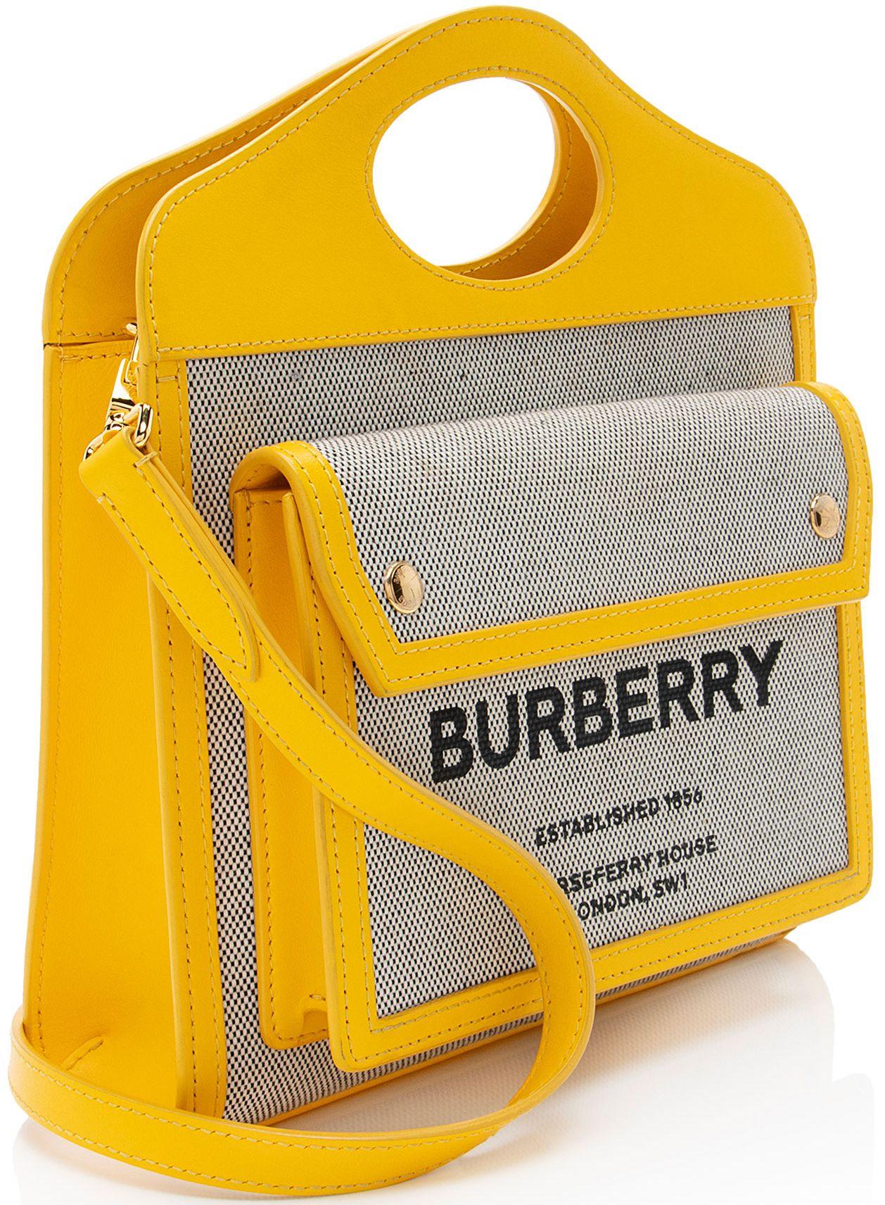 Refurbished Burberry Canvas Horseferry Mini Pocket Tote - Reebelo Nederland