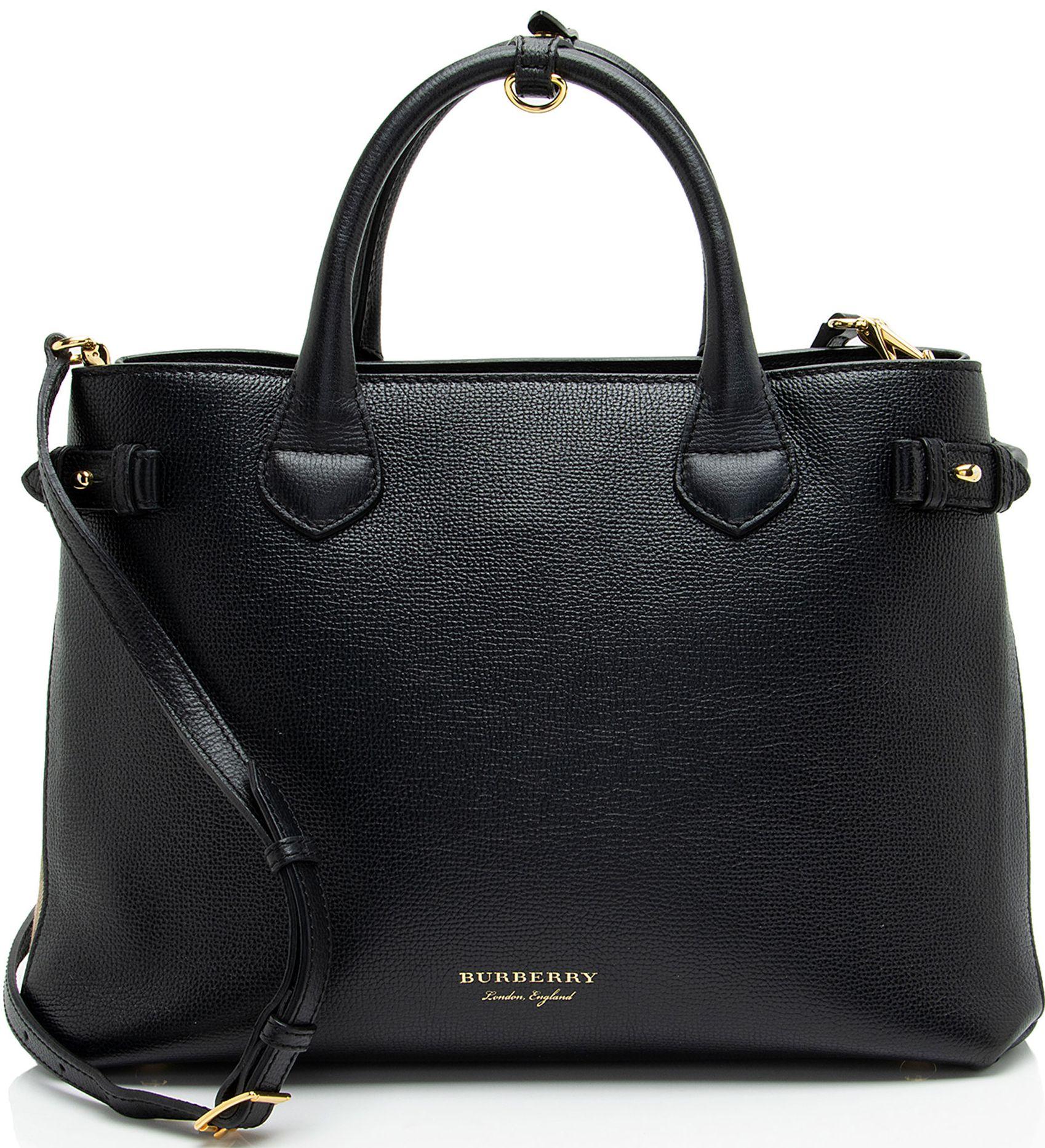 Refurbished Burberry House Check Leather Banner Medium Tote - Reebelo Nederland