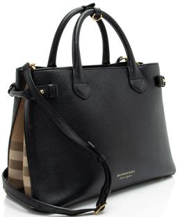 Refurbished Burberry House Check Leather Banner Medium Tote - Reebelo Nederland