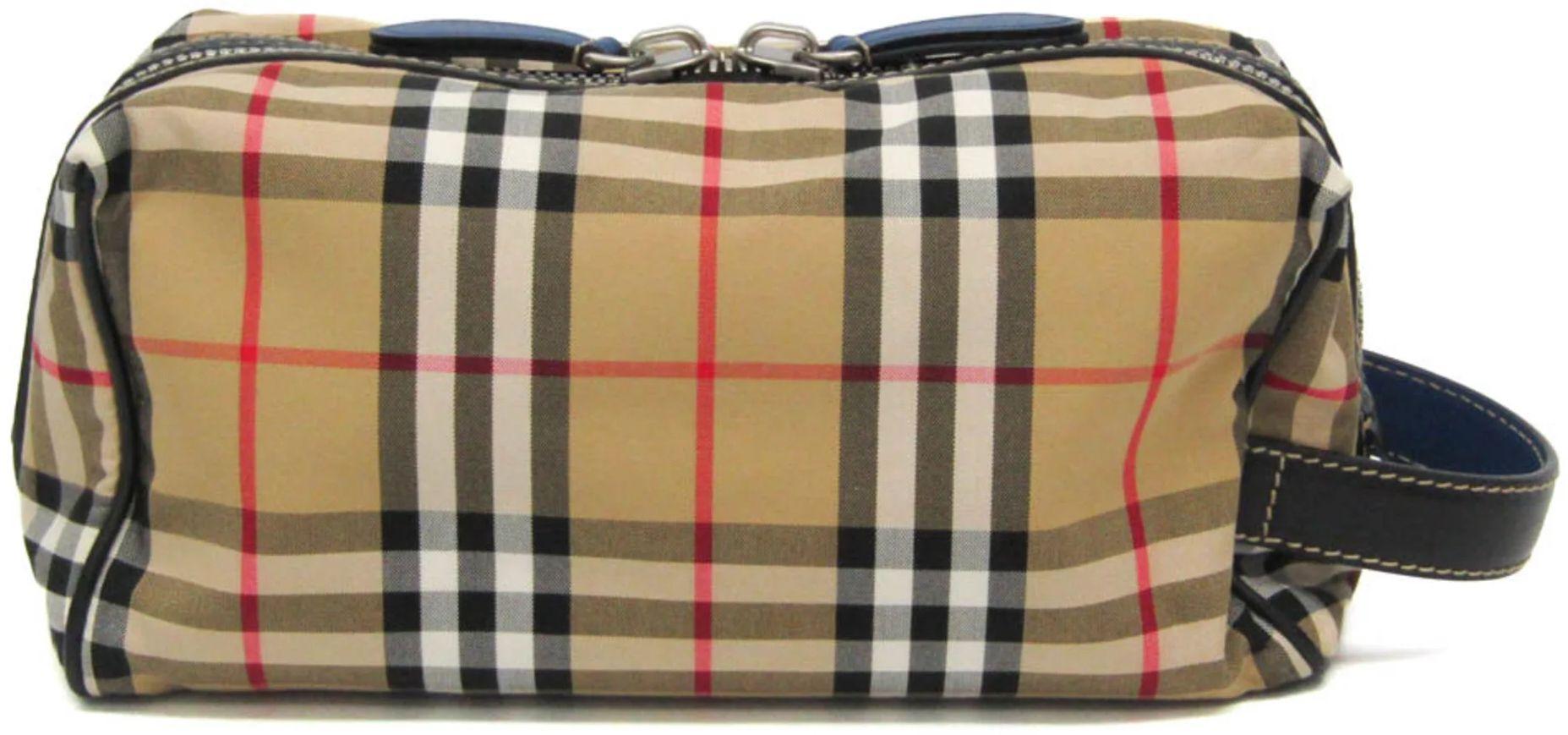 Refurbished Burberry Leather Nylon Canvas Clutch Bag Pouch - Reebelo Nederland