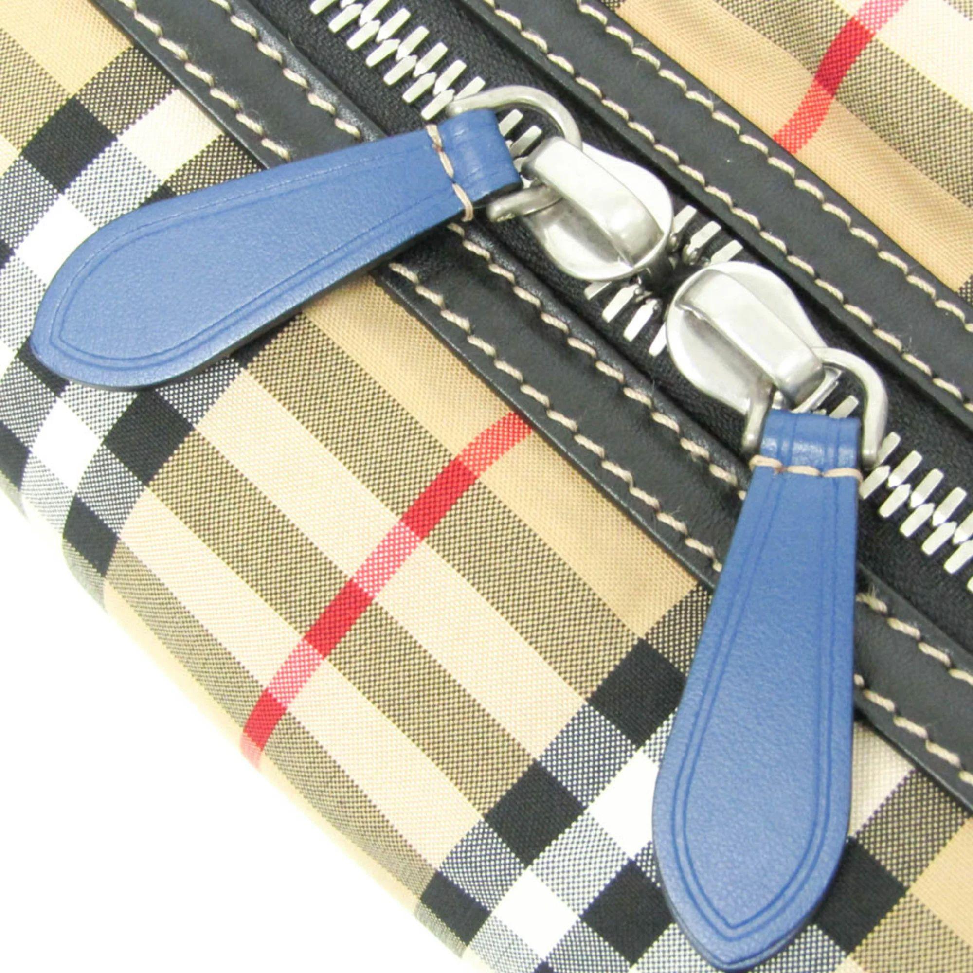 Refurbished Burberry Leather Nylon Canvas Clutch Bag Pouch - Reebelo Nederland