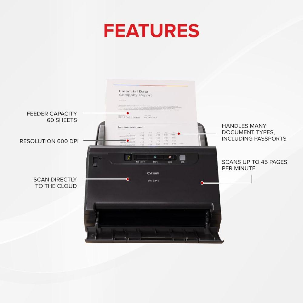 Refurbished Canon ImageFORMULA DR-C240 Colour Document Scanner - Reebelo Nederland