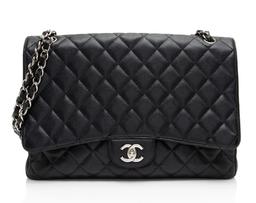 Refurbished Chanel Caviar Leather Classic Maxi Single Flap Bag - Reebelo Nederland