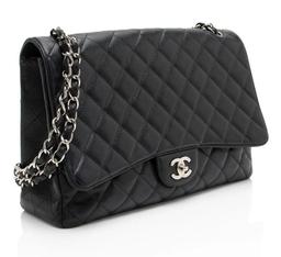 Refurbished Chanel Caviar Leather Classic Maxi Single Flap Bag - Reebelo Nederland
