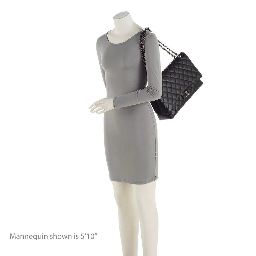 Refurbished Chanel Caviar Leather Classic Maxi Single Flap Bag - Reebelo Nederland