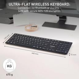 Refurbished Cherry KW 9100 Slim Wireless Rechargeable Keyboard - Reebelo Nederland