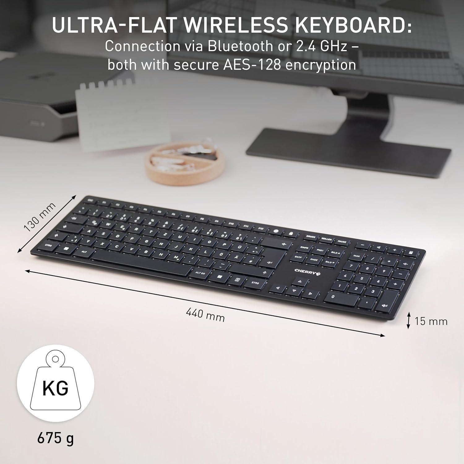 Refurbished Cherry KW 9100 Slim Wireless Rechargeable Keyboard - Reebelo Nederland