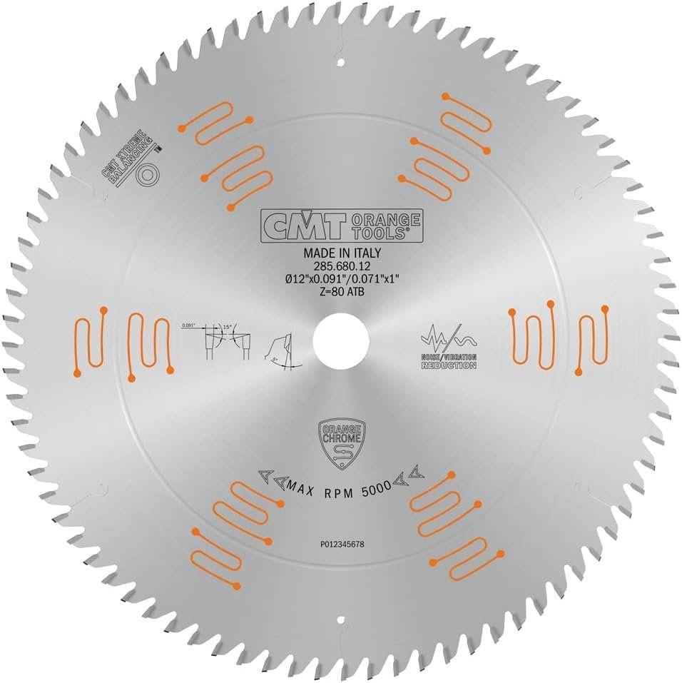 Refurbished CMT 285.680.12 Chrome Fine Finish Blade 12" x T80 ATB - Reebelo Nederland