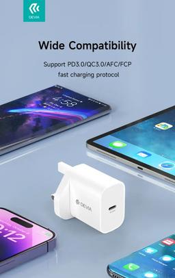 Refurbished Devia Smart Series PD Quick Charger (UK / 20W / V2) - Reebelo Nederland