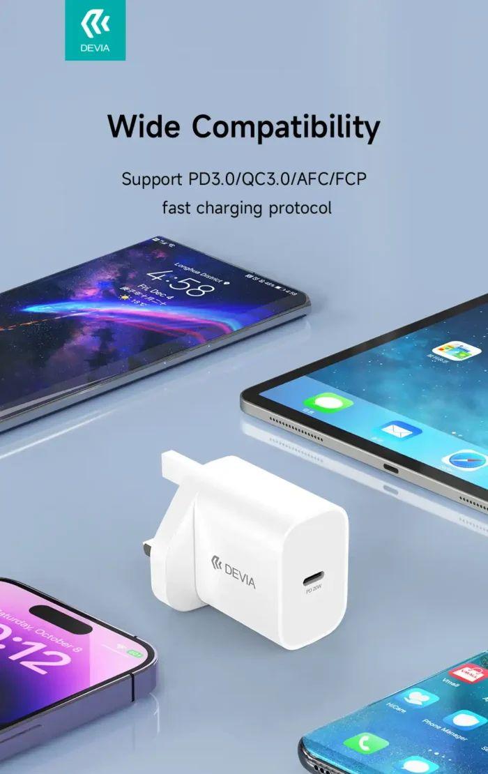 Refurbished Devia Smart Series PD Quick Charger (UK / 20W / V2) - Reebelo Nederland