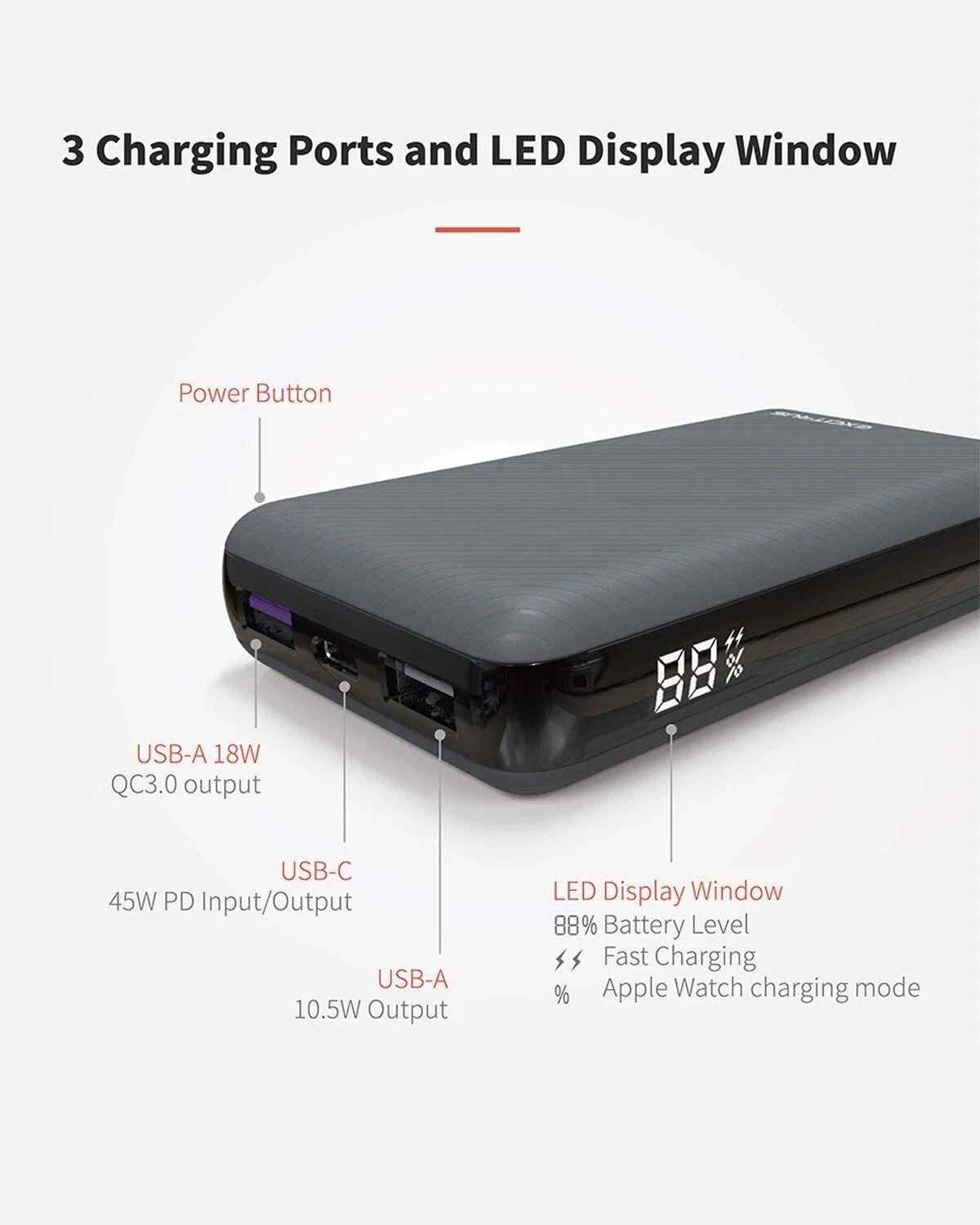 Refurbished EXCITRUS 9600mAh 45W Power Bank (PD-45960) - Reebelo Nederland