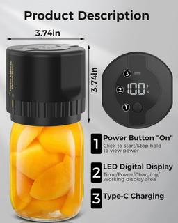 Refurbished Fodmor Mason Jar Electric Vacuum Sealer - Reebelo Nederland