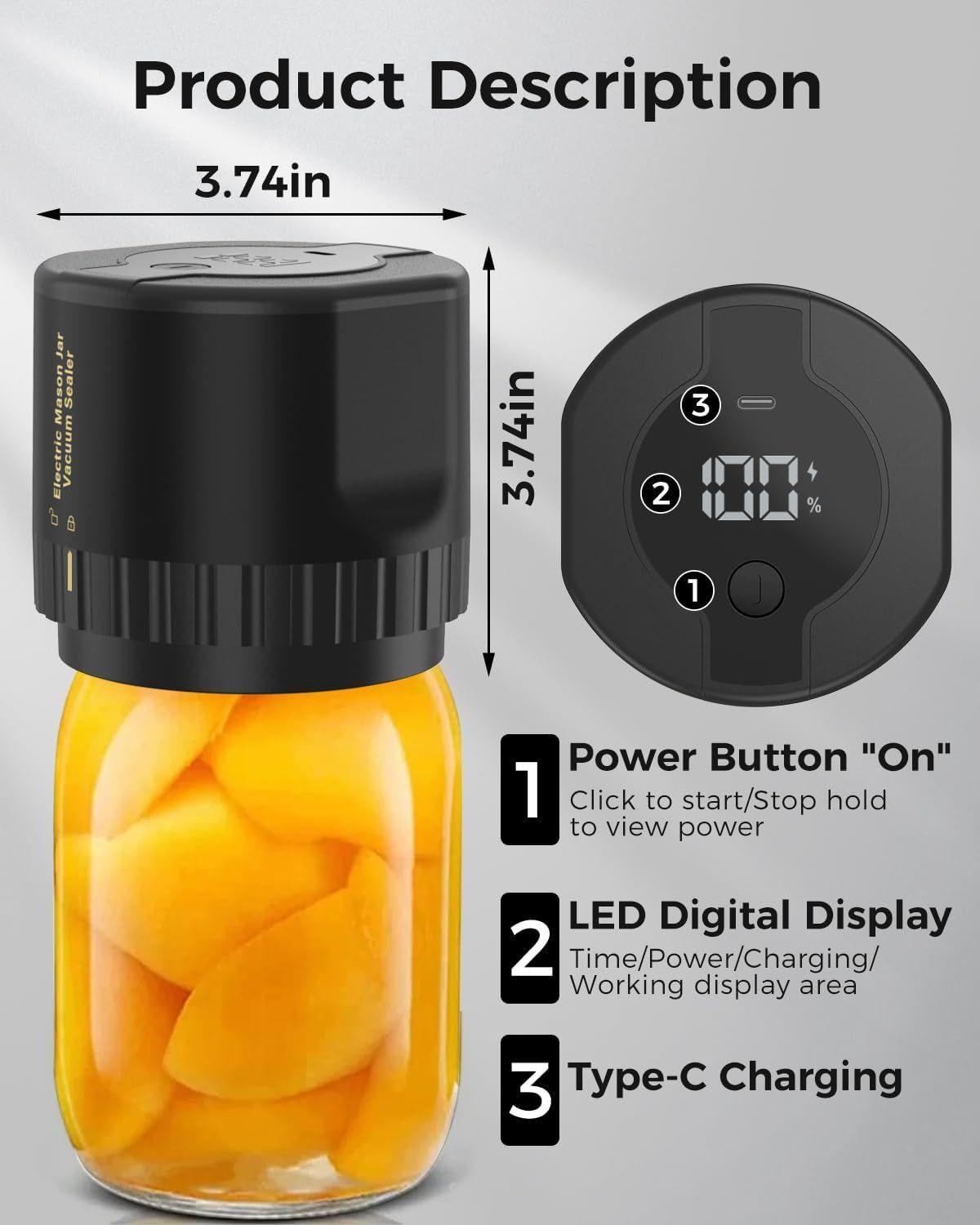 Refurbished Fodmor Mason Jar Electric Vacuum Sealer - Reebelo Nederland