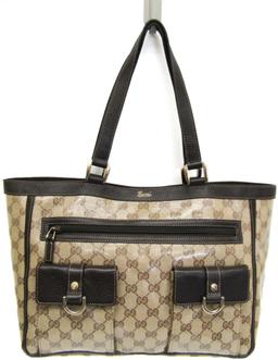 Refurbished Gucci GG Crystal Leather PVC Tote Bag - Reebelo Nederland
