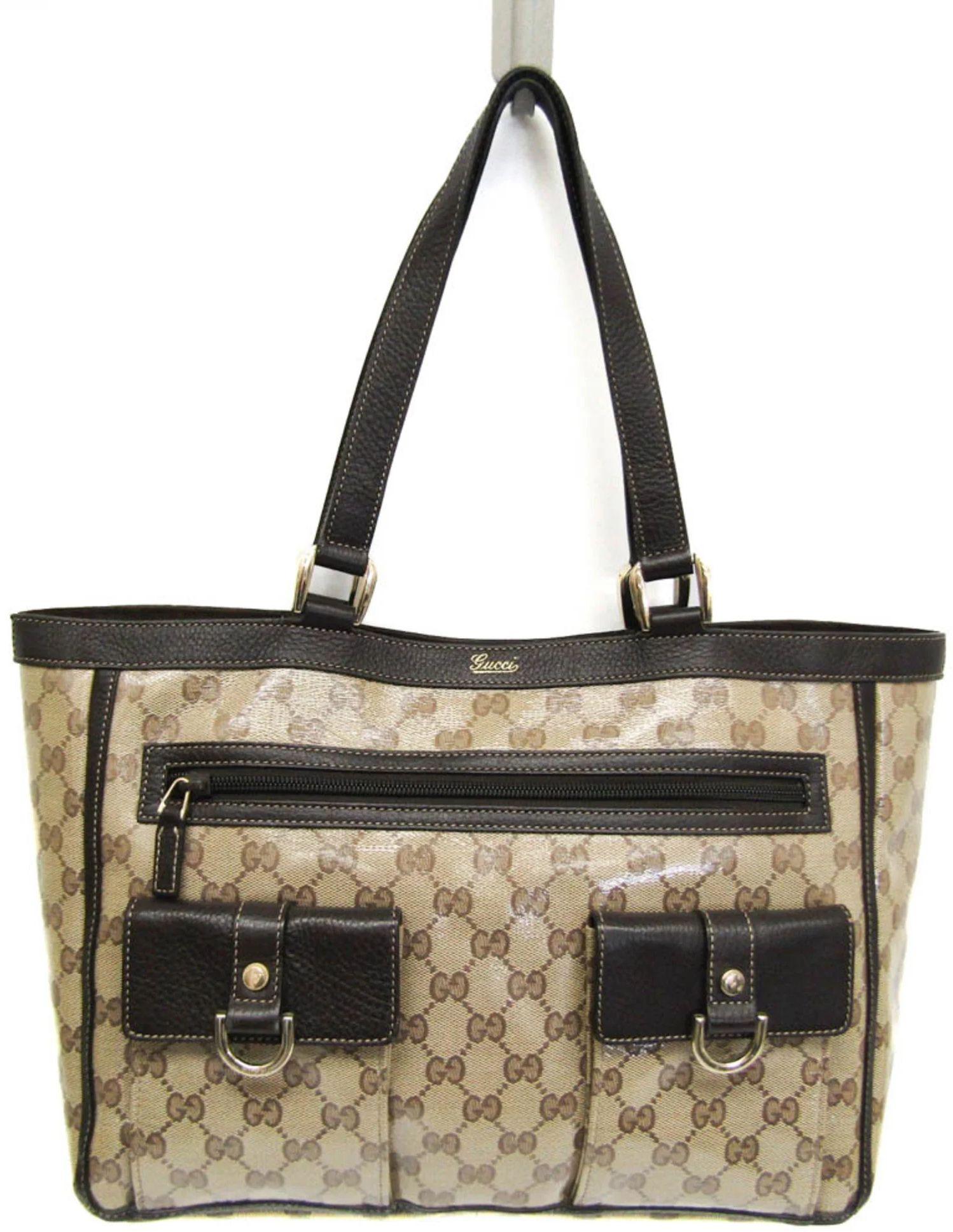 Refurbished Gucci GG Crystal Leather PVC Tote Bag - Reebelo Nederland