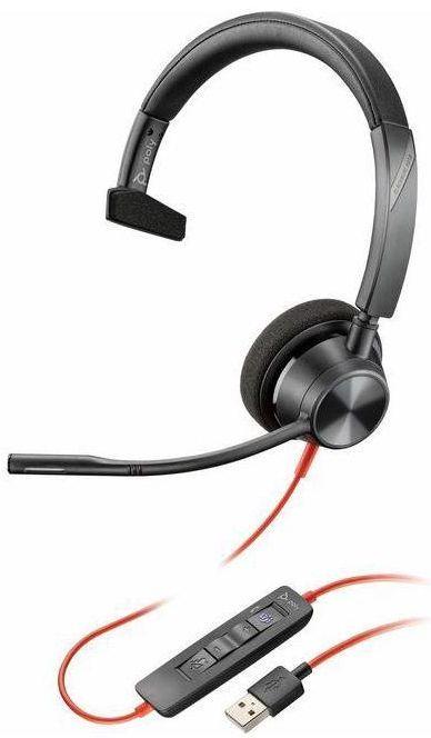 Refurbished Poly Blackwire 3310 USB-A  Mono Wired Headset  - Reebelo Nederland