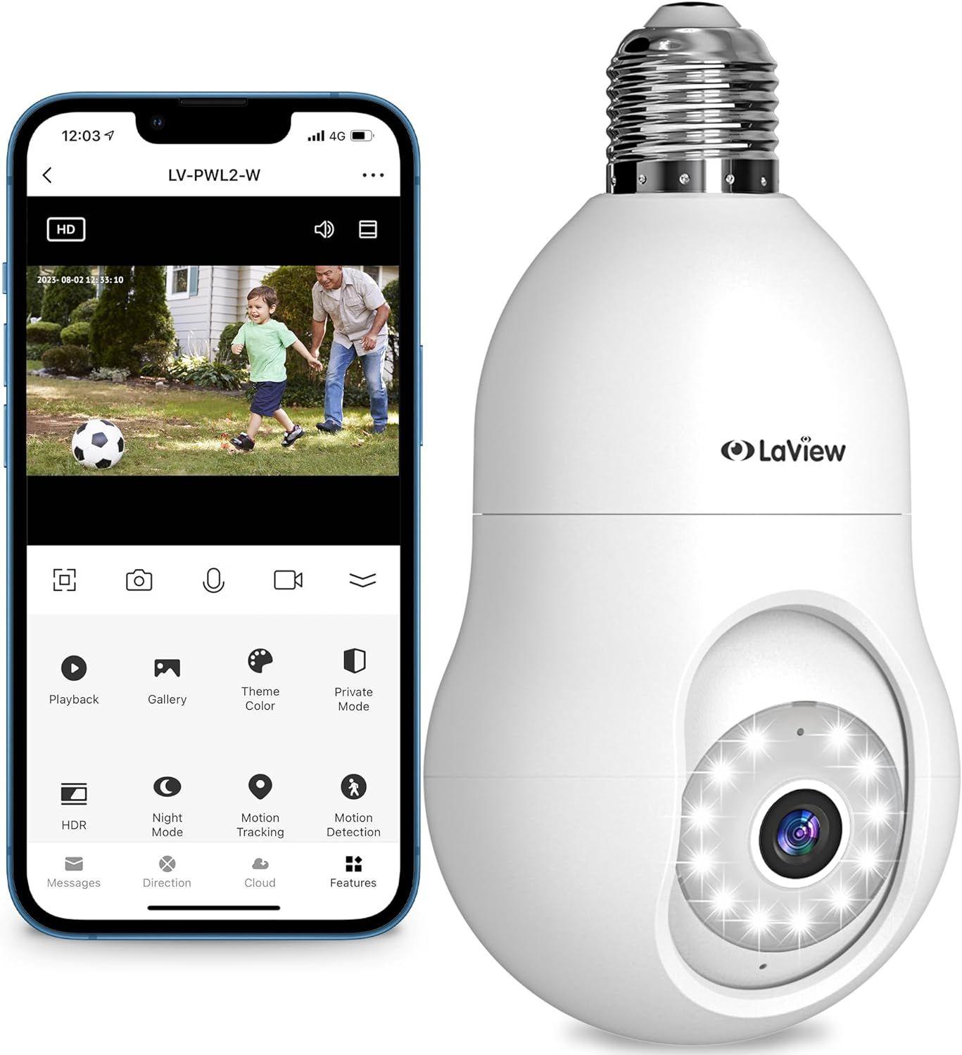 Refurbished LaView Wireless Bulb Security Camera 360° LV-PWL2 - Reebelo Nederland