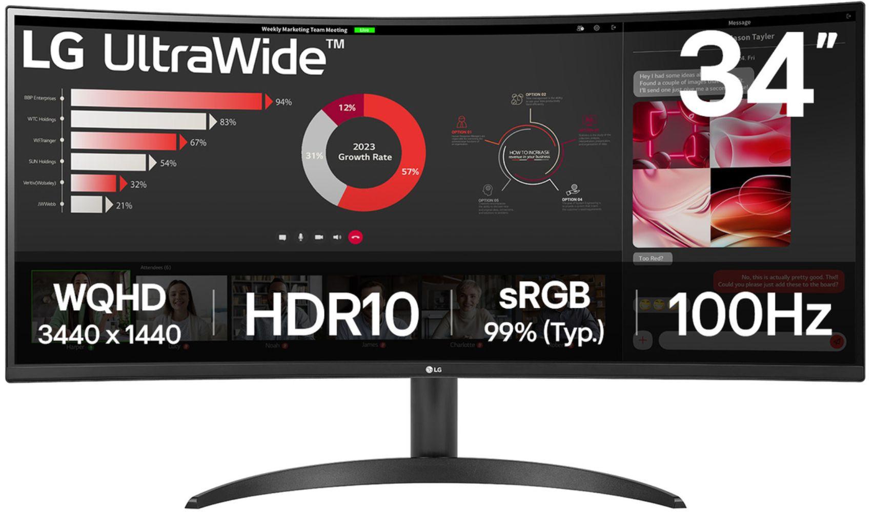 Refurbished LG 34WR50QK-B Curved UltraWide QHD Monitor 34" - Reebelo Nederland
