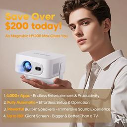 Refurbished Magcubic HY300Max 8K WiFi 6 Portable Projector - Reebelo Nederland