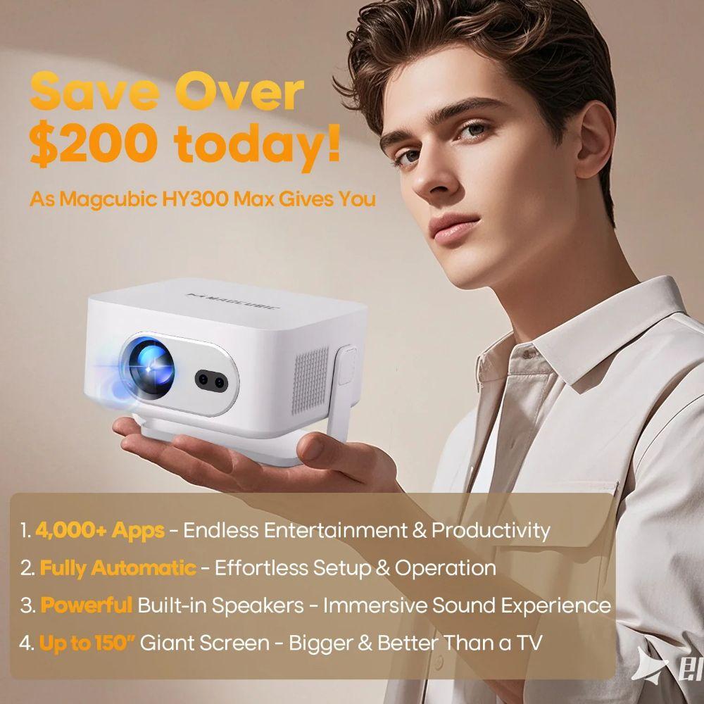 Refurbished Magcubic HY300Max 8K WiFi 6 Portable Projector - Reebelo Nederland