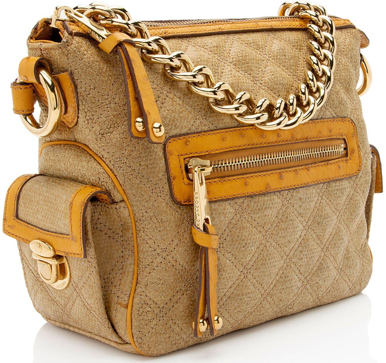 Refurbished Marc Jacobs Coated Canvas Ostrich Stam Hobo - Reebelo Nederland