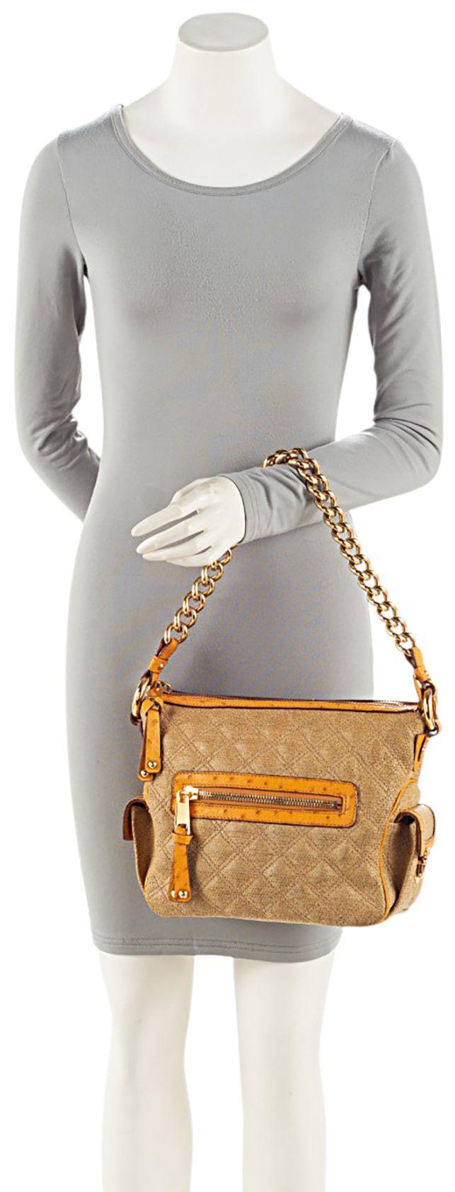 Refurbished Marc Jacobs Coated Canvas Ostrich Stam Hobo - Reebelo Nederland