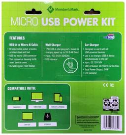 Refurbished Member's Mark Micro USB Power Kit - Reebelo Nederland