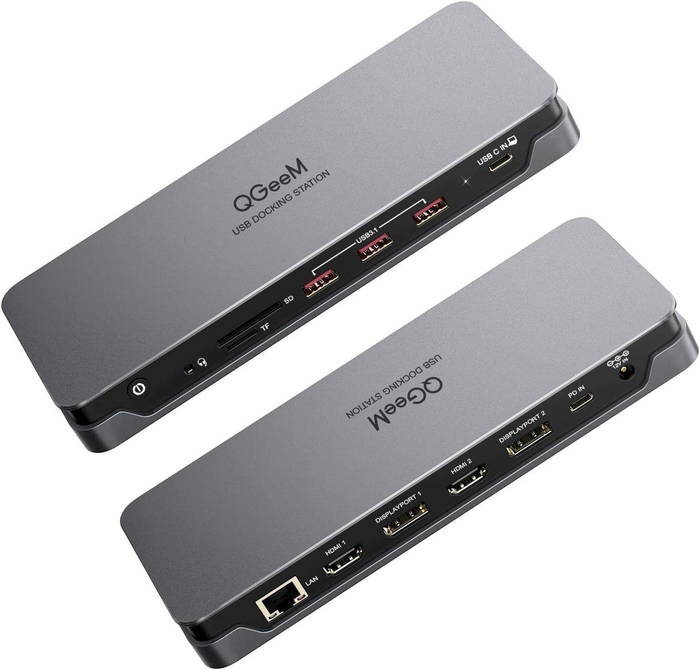 Refurbished QGeeM D6908 USB C Laptop Docking Station - Reebelo Nederland