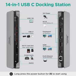 Refurbished QGeeM D6908 USB C Laptop Docking Station - Reebelo Nederland