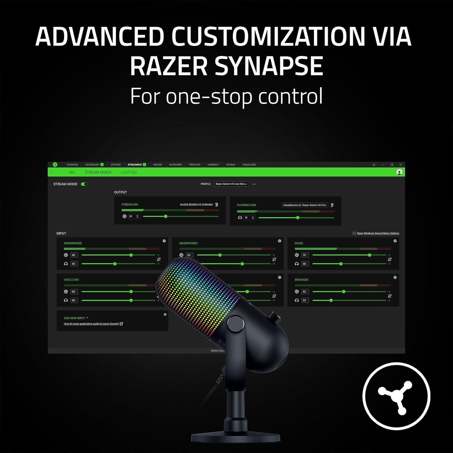Refurbished Razer Seiren V3 Chroma Condenser USB Microphone   - Reebelo Nederland