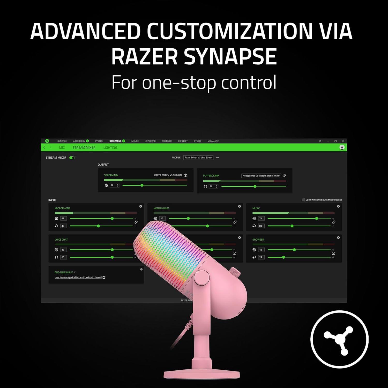 Refurbished Razer Seiren V3 Chroma Condenser USB Microphone   - Reebelo Nederland