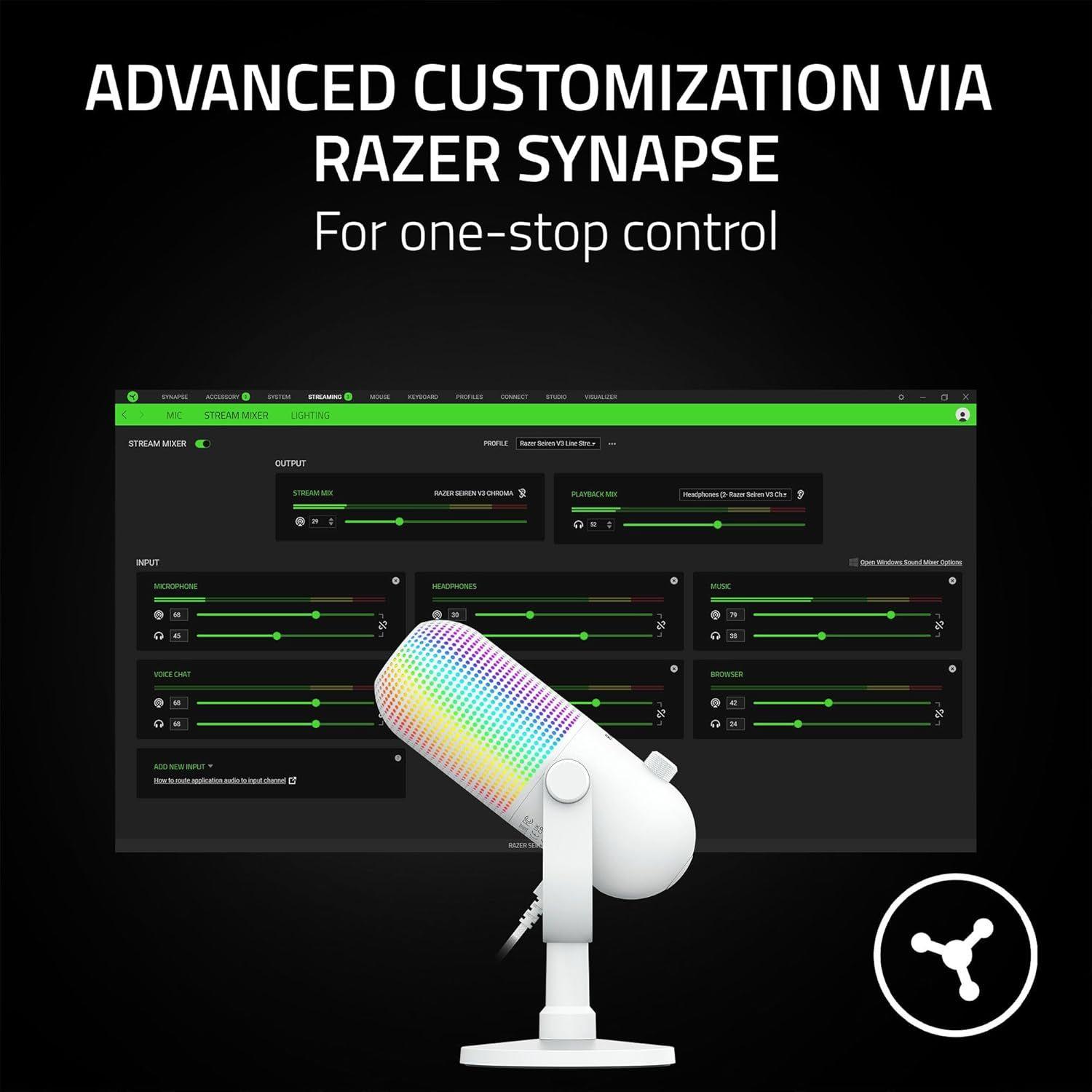 Refurbished Razer Seiren V3 Chroma Condenser USB Microphone   - Reebelo Nederland