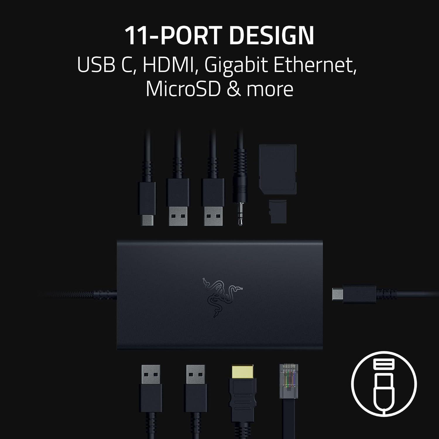 Refurbished Razer USB-C Dock 11 Port Docking Station for Laptops - Reebelo Nederland