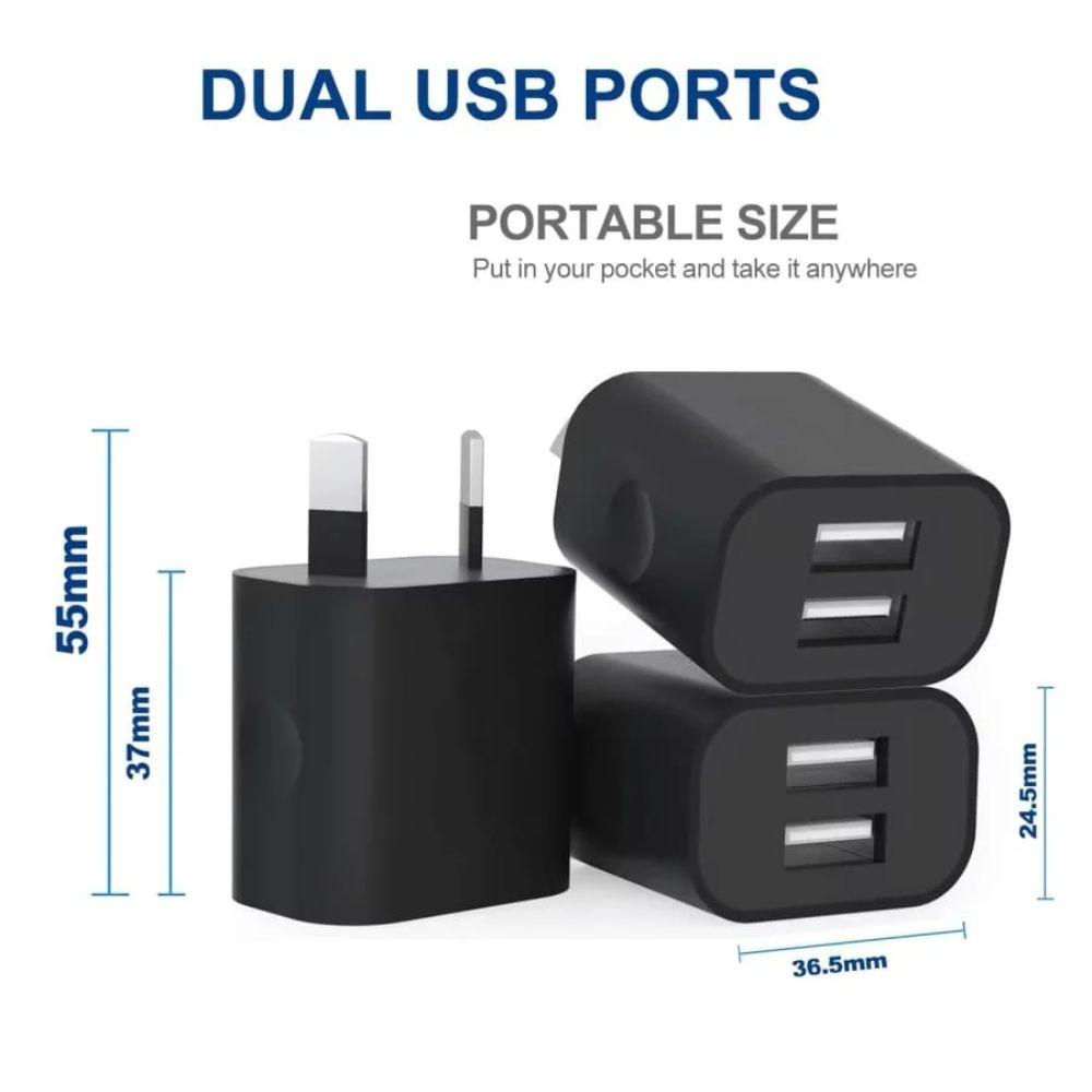 Refurbished That Watch Shop Dual USB Power Adapter Wall Plug (NZ / AU)  - Reebelo Nederland
