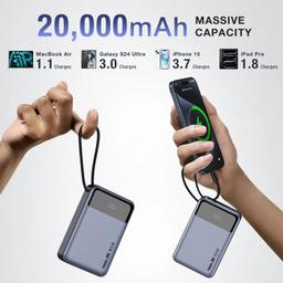 Refurbished Tough On 65W 20000mAh Power Bank Built-in USB-C Cable - Reebelo Nederland