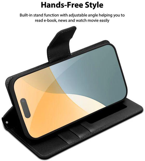 Refurbished Tough On Flip Wallet Leather Phone Case for iPhone 16 - Reebelo Nederland
