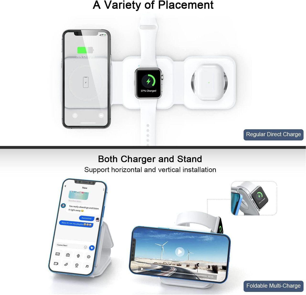 Refurbished UCOMX Nano 3 in 1 Wireless Charger with Adapter   - Reebelo Nederland