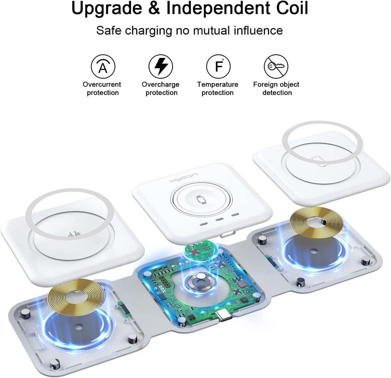 Refurbished UCOMX Nano 3 in 1 Wireless Charger with Adapter   - Reebelo Nederland