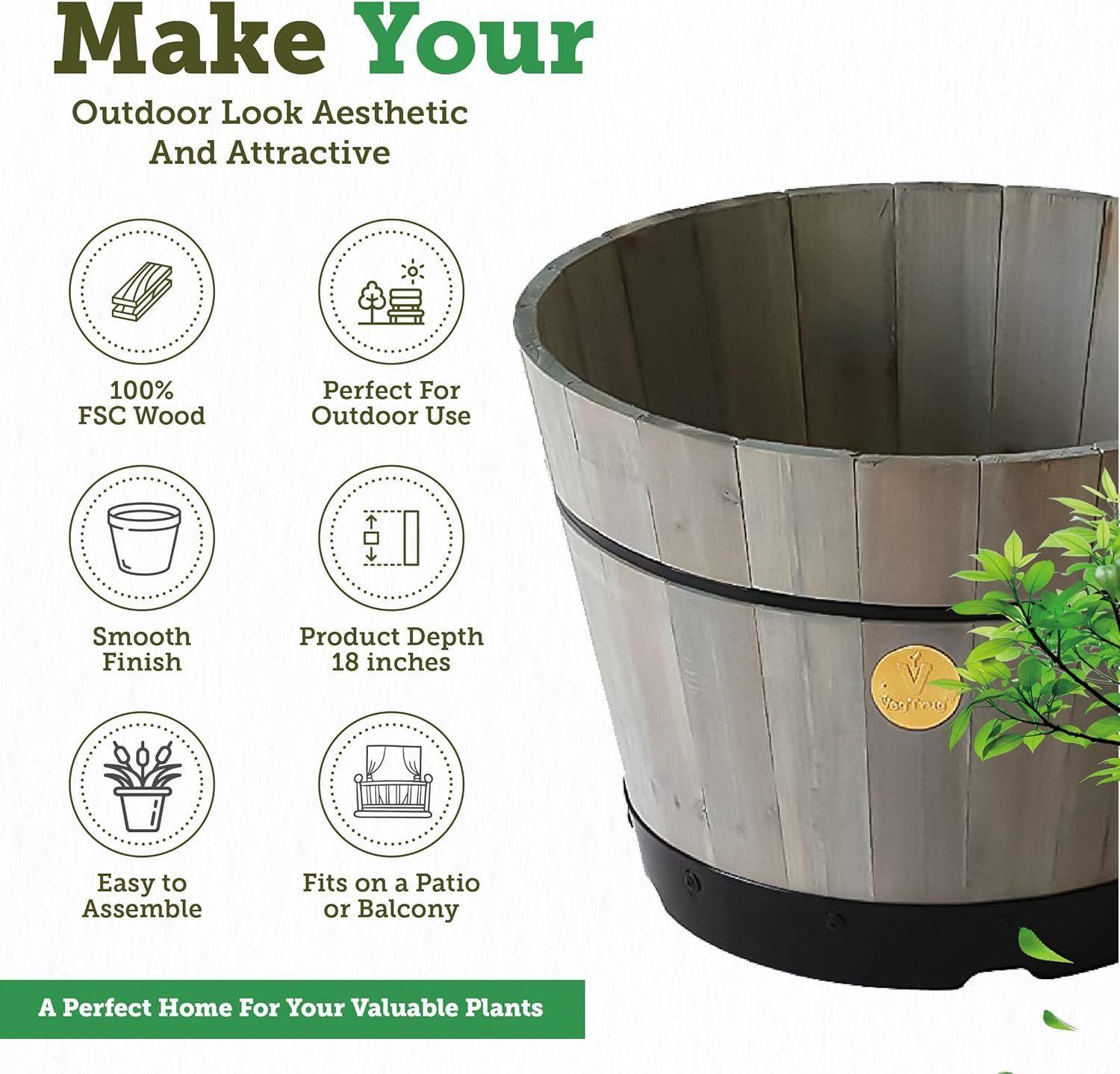Refurbished VegTrug Build a Barrel Kit Planter 46cm - Reebelo Nederland