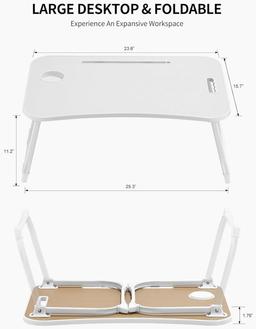 Refurbished Zeaptac Laptop Bed Desk Foldable Lap Table - Reebelo Nederland