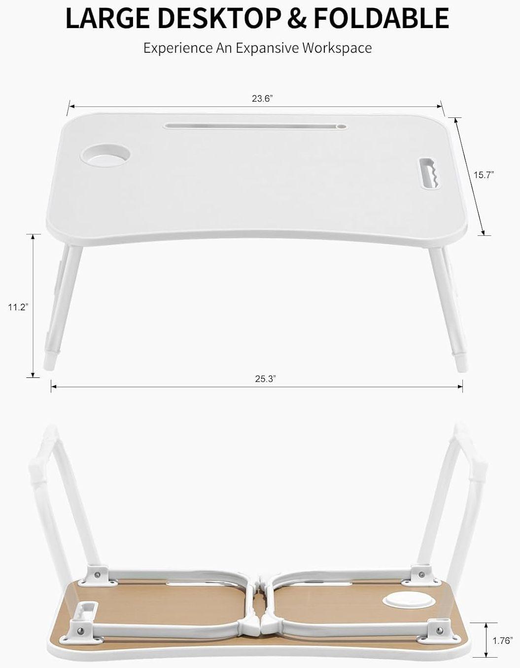 Refurbished Zeaptac Laptop Bed Desk Foldable Lap Table - Reebelo Nederland